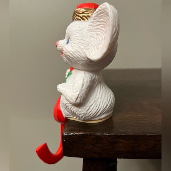 Vintage Miniature Christmas Mice Stocking Hangers -Set of Two - Picture 2 of 7